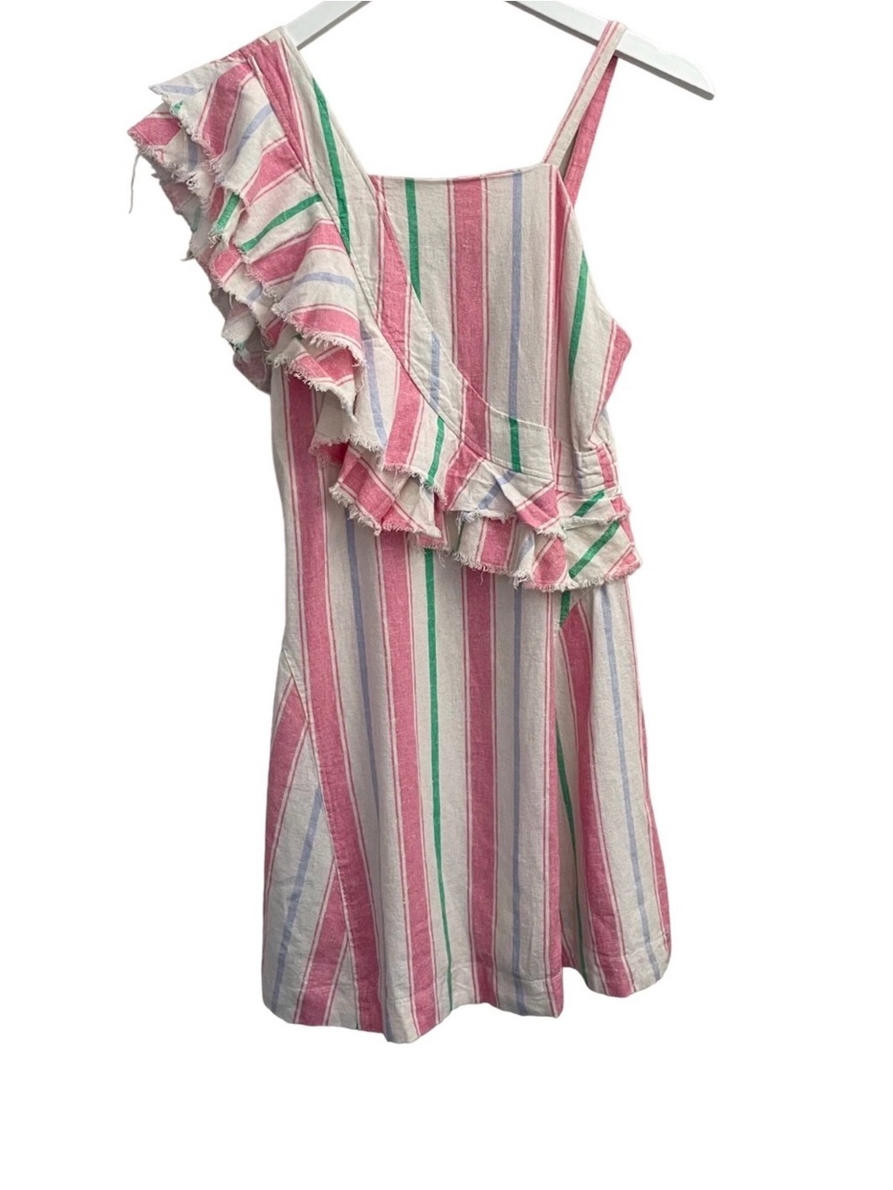 Habitual Pink Striped  Ruffle Dress with Multicolor Stripes size 12